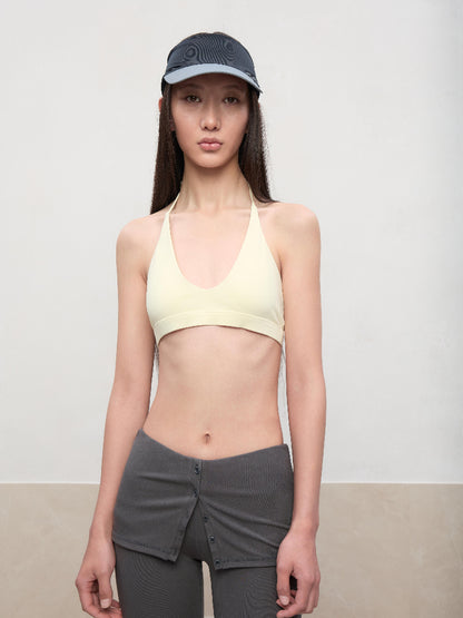 Layered Color Blocking U-Neck Halter Vest