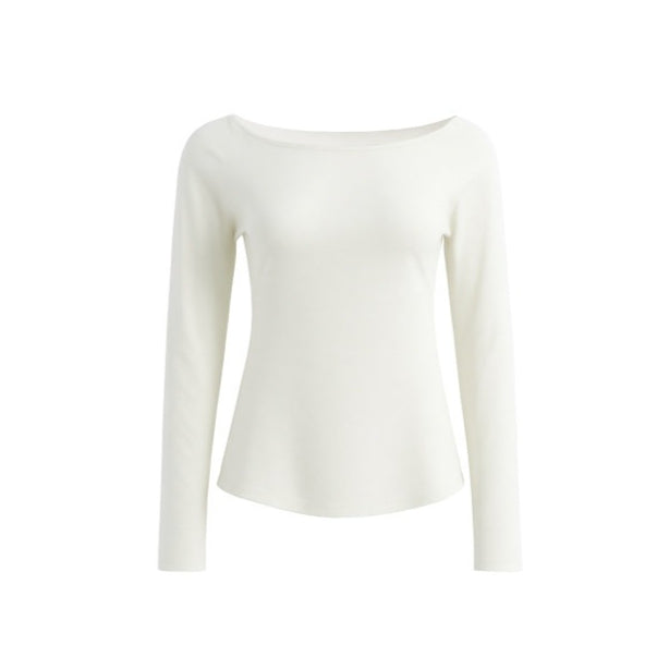 Waist-Cinching Fitted Long Sleeve T-Shirt