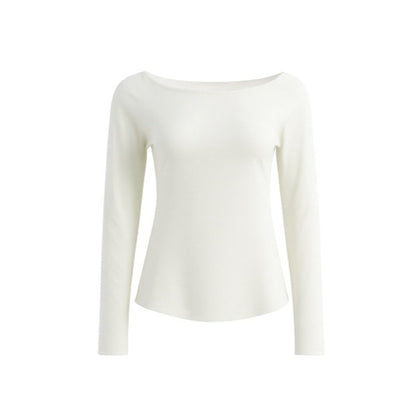 Waist-Cinching Fitted Long Sleeve T-Shirt