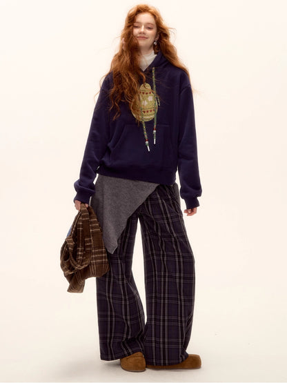 Brushed Fair Isle Knit Hoodie