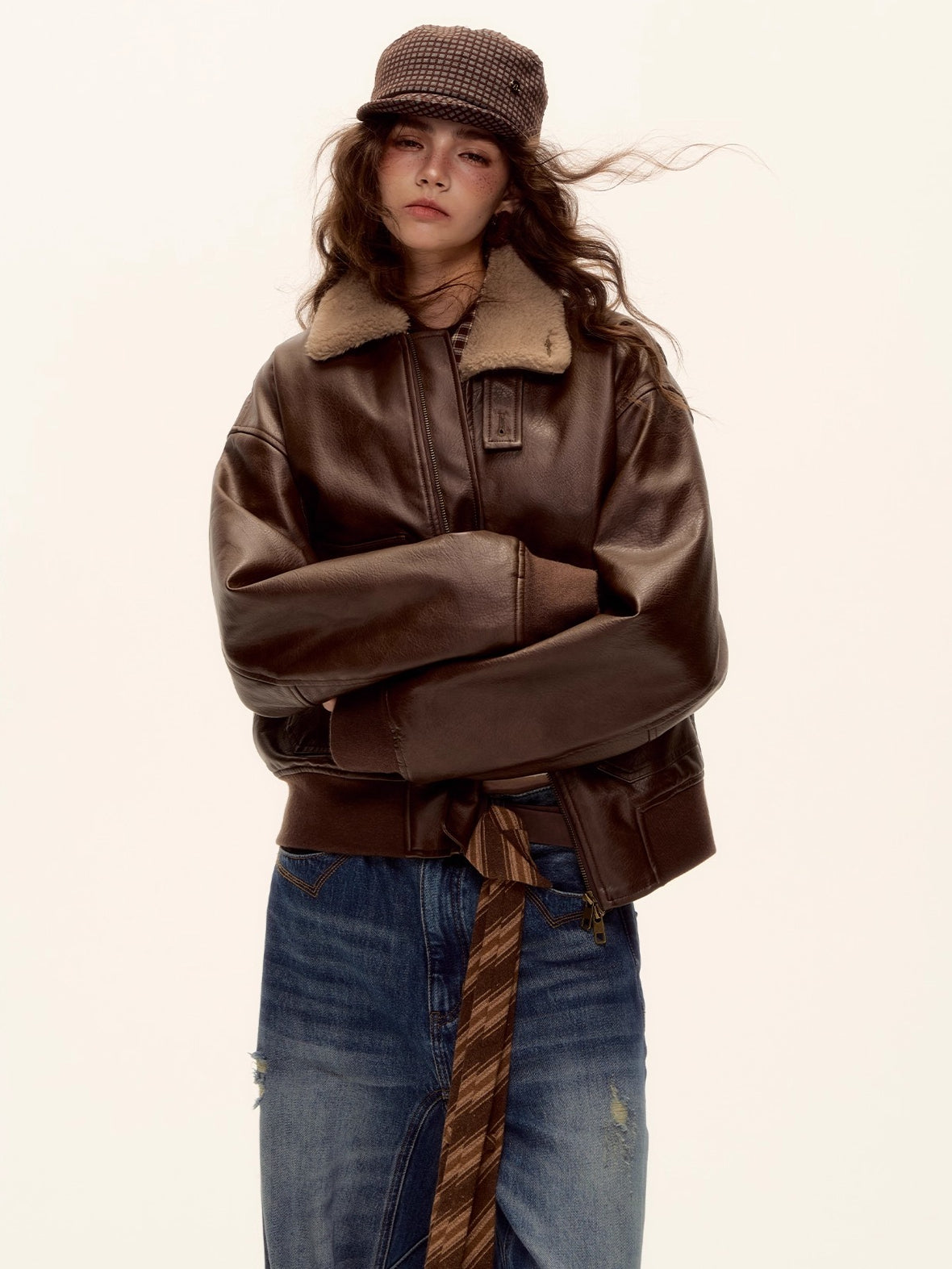 Faux Leather Padded Jacket