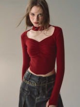 Square Neck Halter Knit Sweater - CHINASQUAD