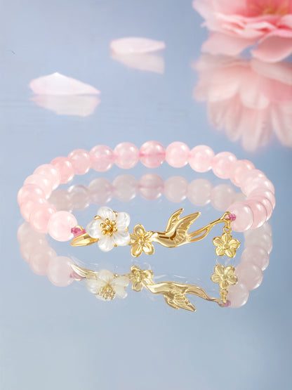 &quot;Flower Deity&quot; Crystal and Pearl Beaded Bracelet - CHINASQUAD