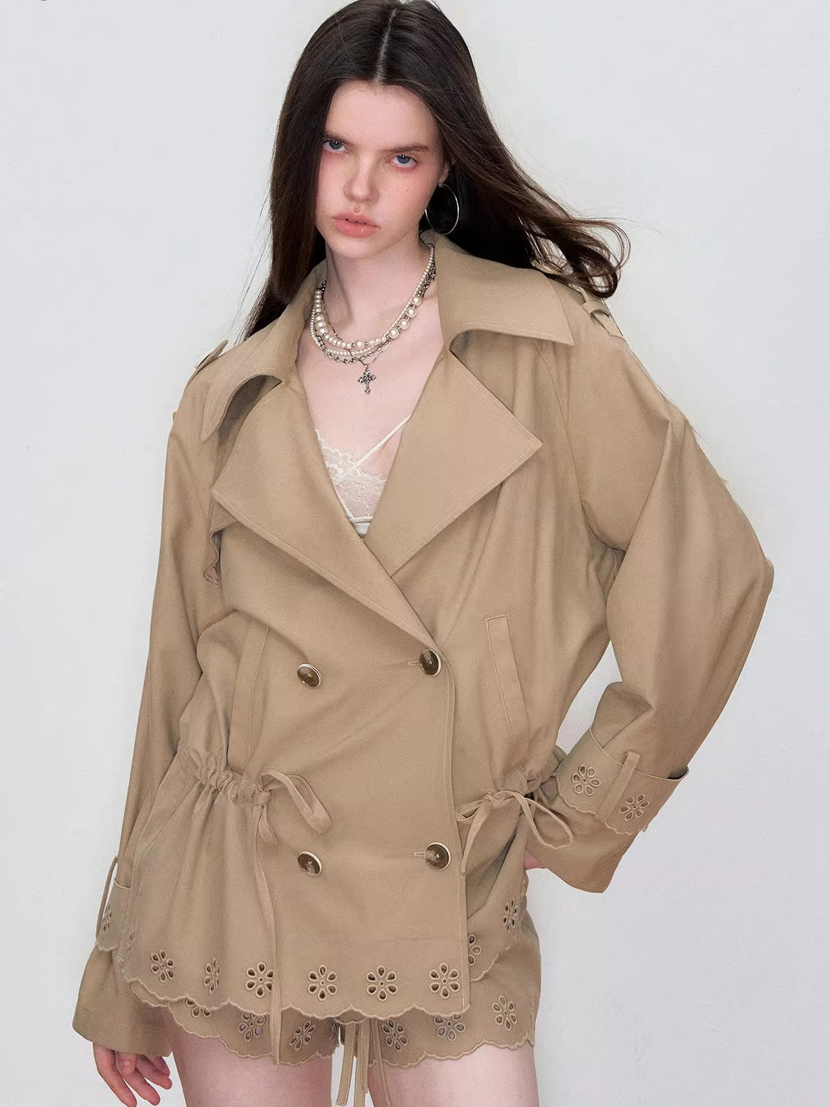 Embroidered Drawstring Jacket