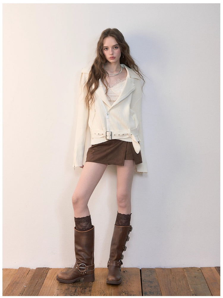Irregular Heavy-Duty Side-Slit Skort