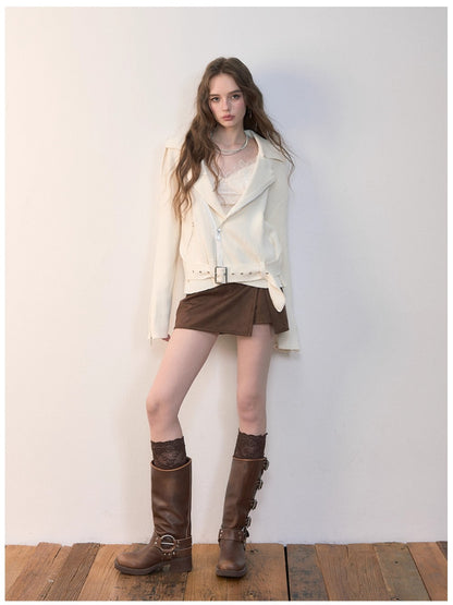 Irregular Heavy-Duty Side-Slit Skort