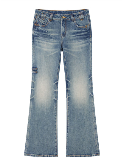 Blue Denim Flared Pants