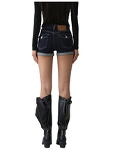 Straight-leg Cuffed Denim Shorts - CHINASQUAD