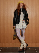 Ruffled Hem Floral Lace Mock Neck Blouse - CHINASQUAD