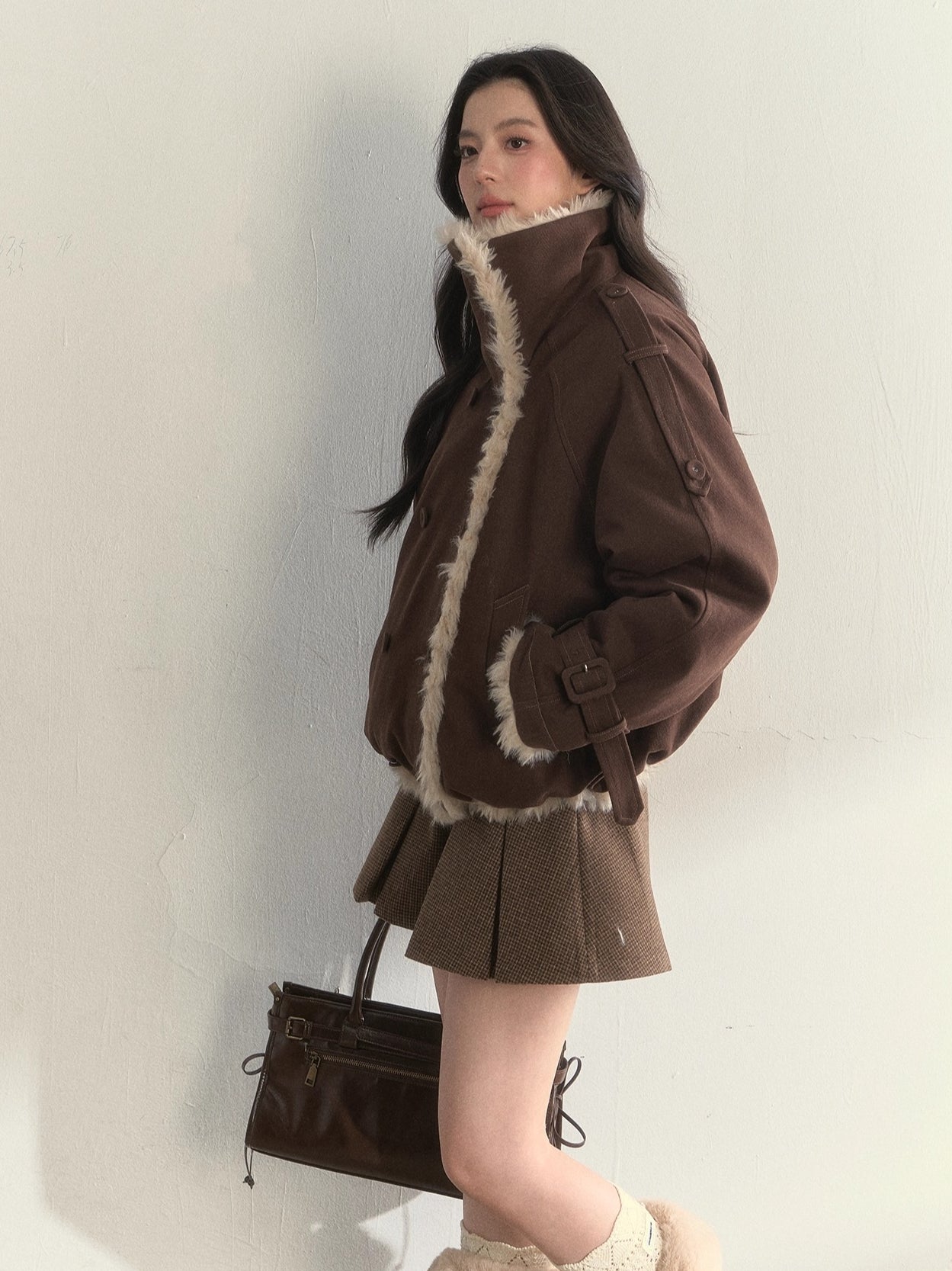 Reversible Fleece-Lined Cropped Jacket