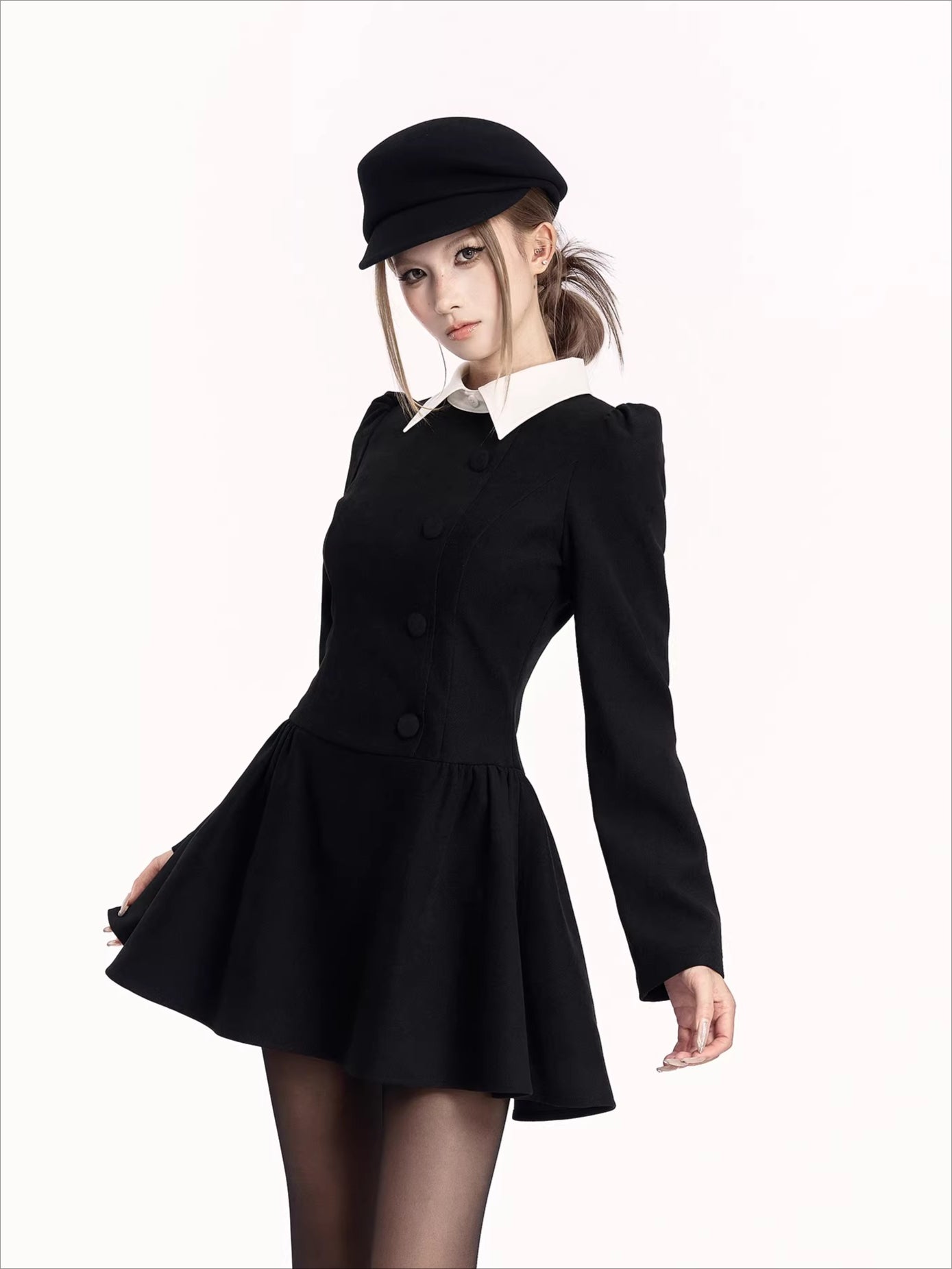 Vintage Preppy Faux Fit-and-Flare Dress