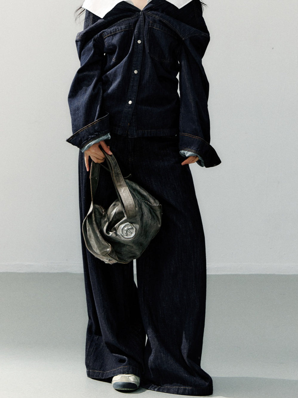 Vintage Wide-Leg Denim Trousers