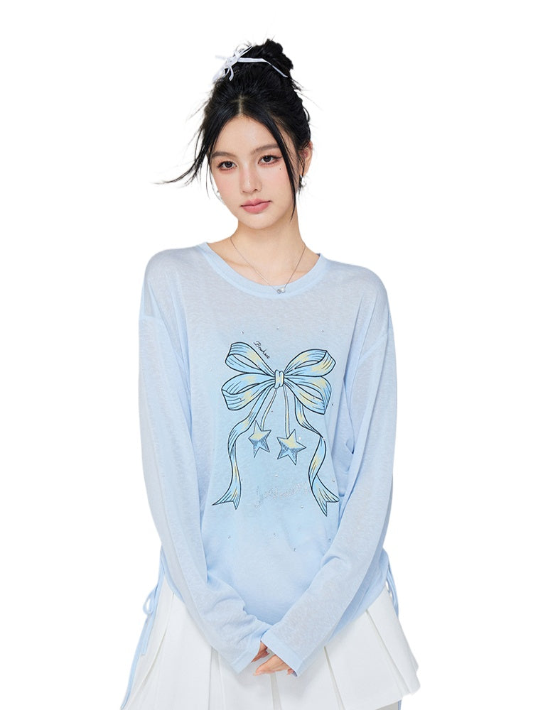 Bow-knot Tencel Sunscreen T-shirt