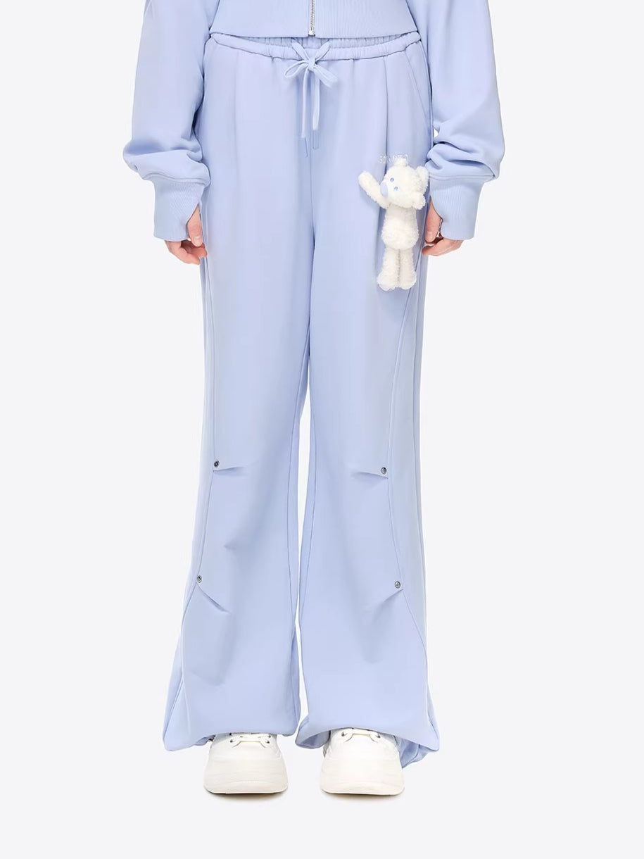 Panel-Structured Wide-Leg Lounge Pants