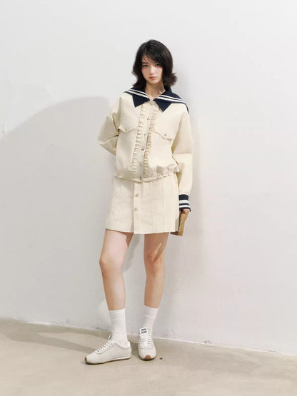 Naval Collar Vintage Stylish Jackets