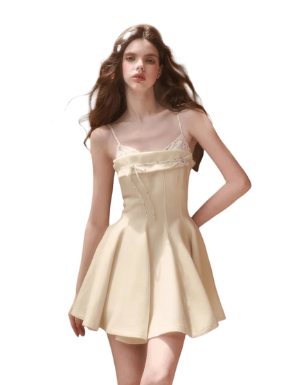 Wool-Blend Puffy Cami Dress