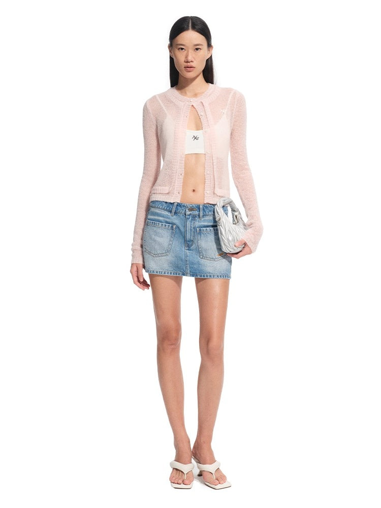 &quot;Caracal Series&quot; Washed Mini Skirt