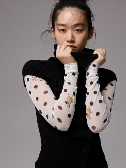 Asymmetric Neck Wool Blend Cardigan