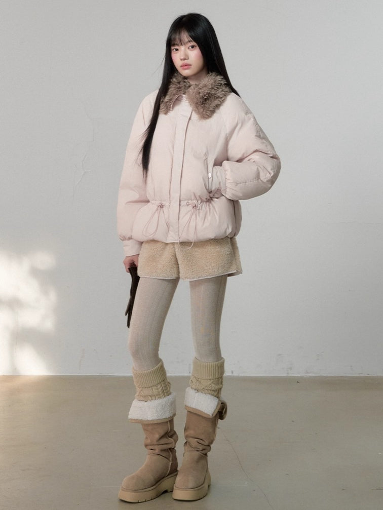 Fur Collar Sweet Puffer Down Jacket