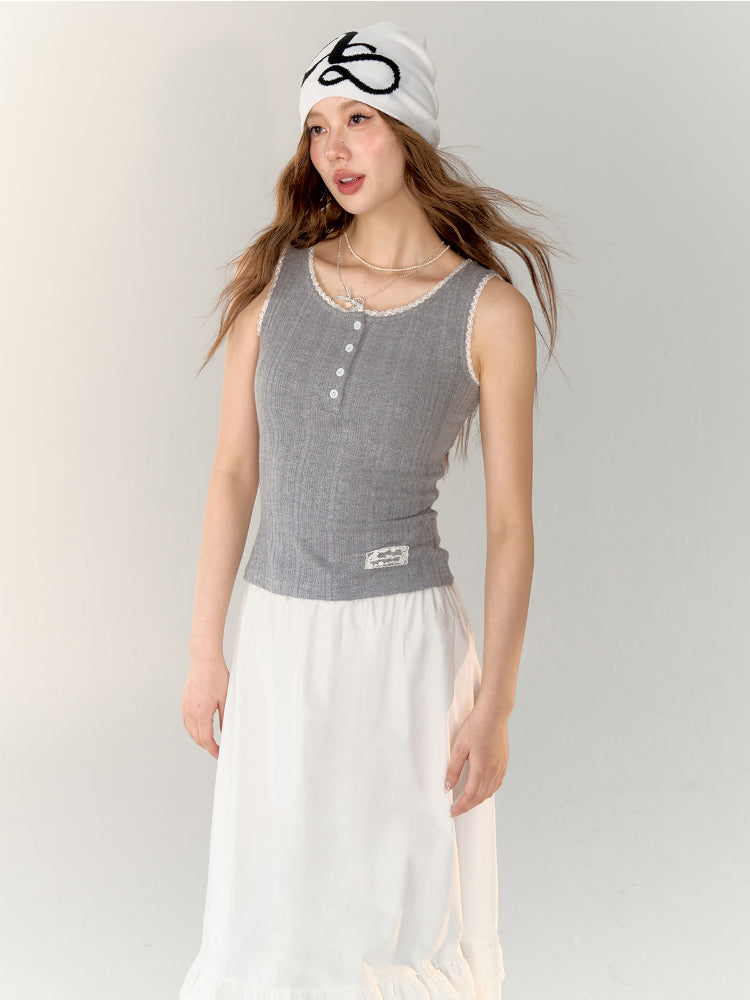 Lace Trim Knitted Camisole