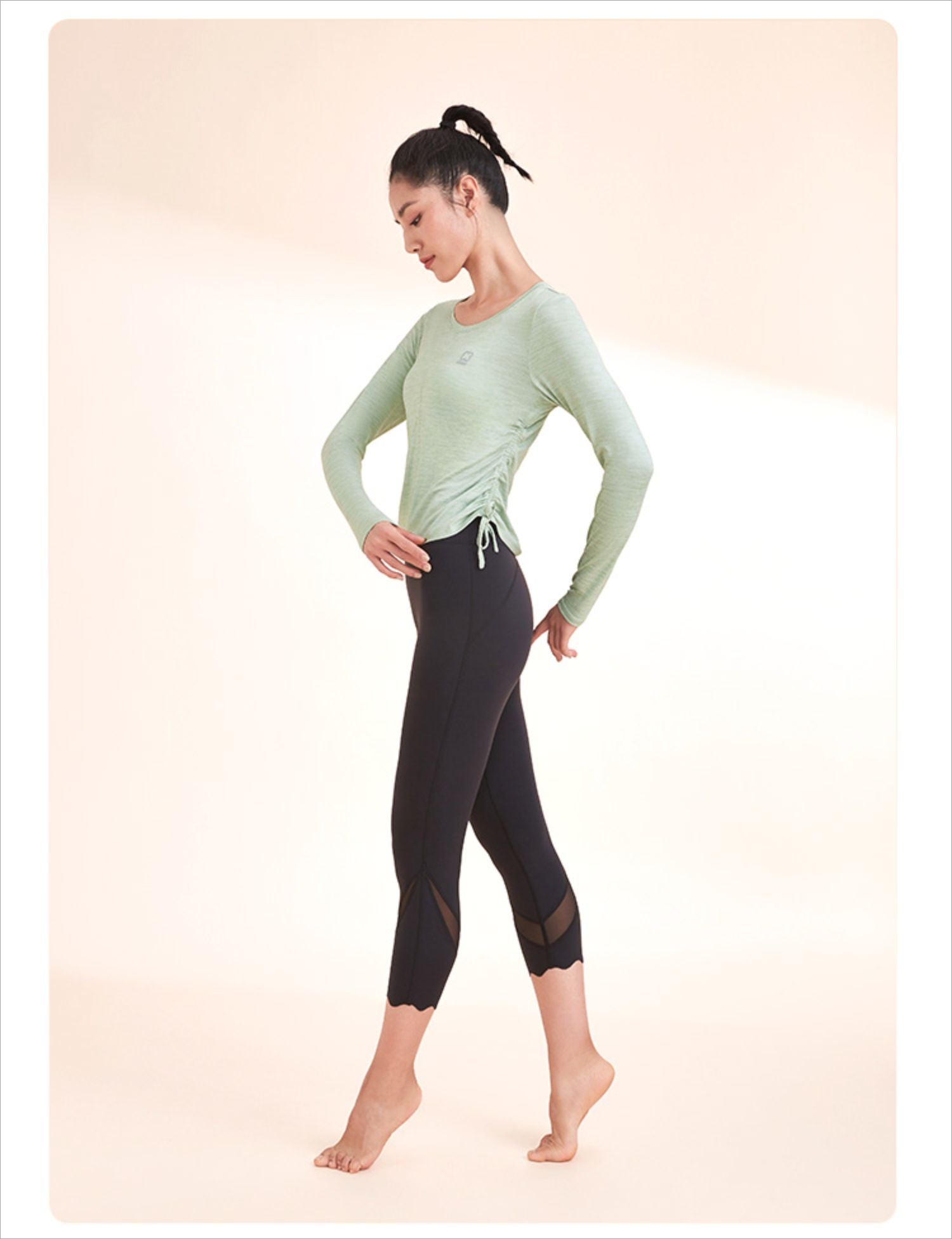 Quick-dry Drawstring Yoga  Long Sleeves Top