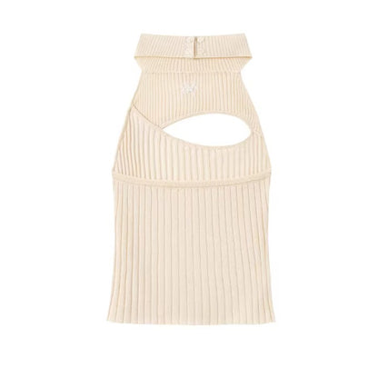 Olympia Halter Neck Fitted Knit Tank Top