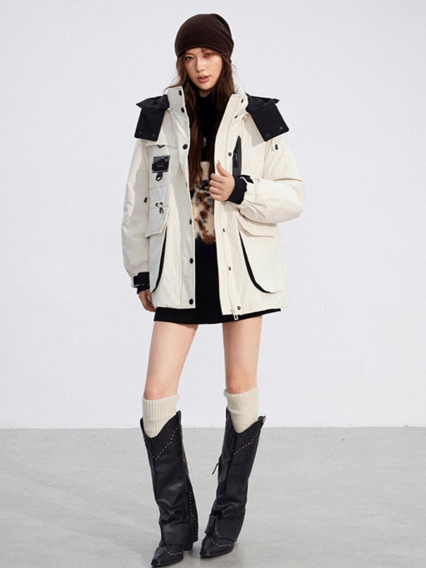 Colorblock Down Parka Jacket