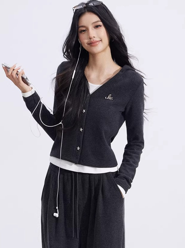 Layered Hooded Knit Set