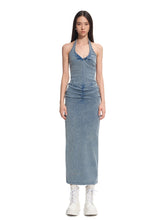 "Feria Series" Volcano V-Waist Pleated Halter Dress - CHINASQUAD