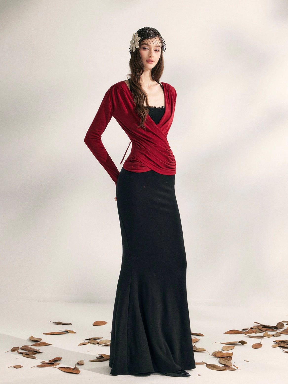 Modal Tencel Knit V-neck