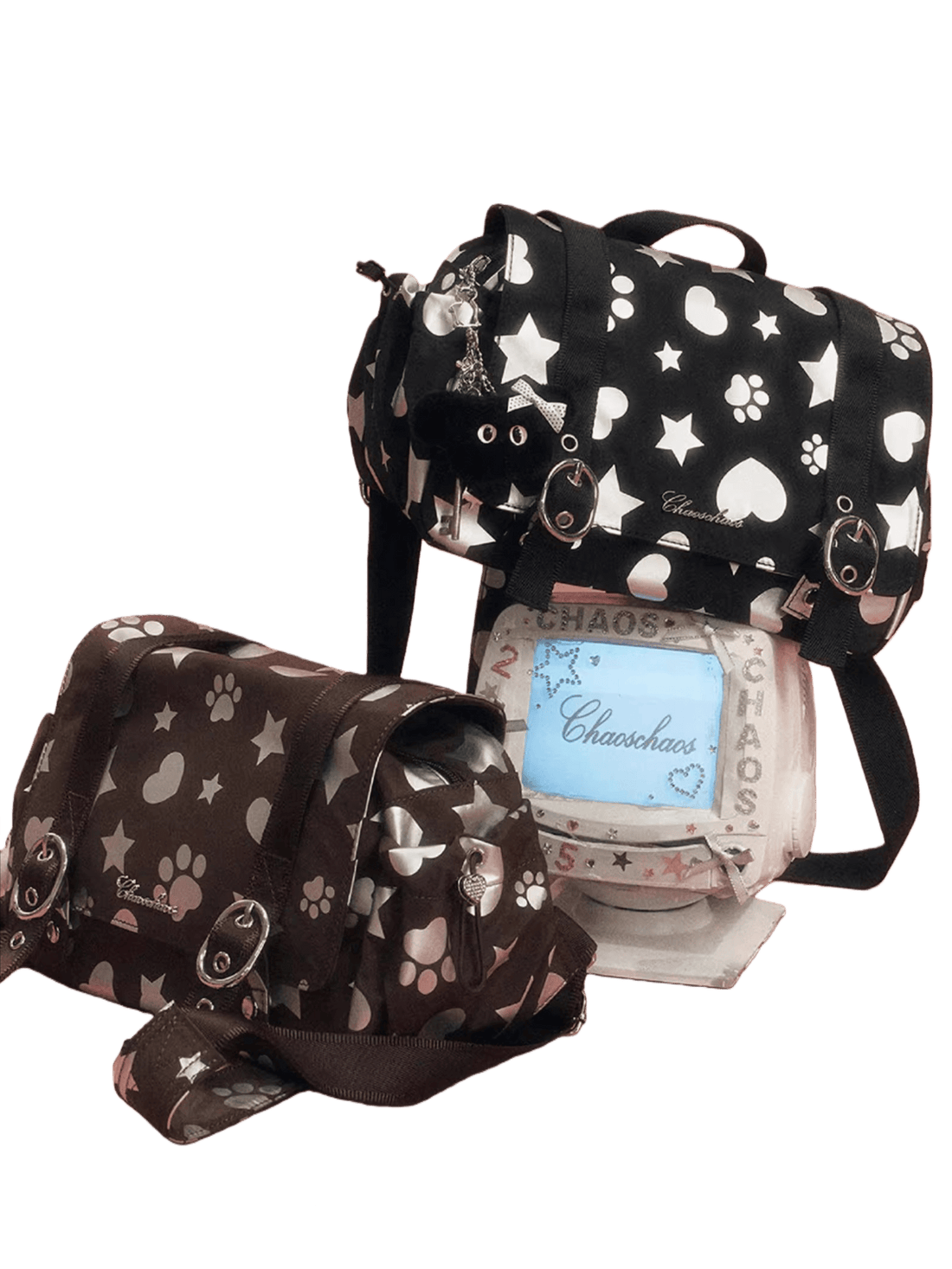 Silver-Stamped Matte Square Backpack