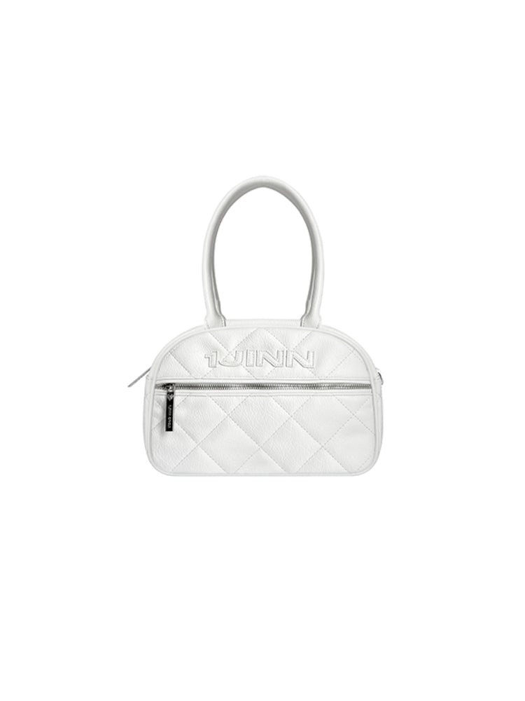 Color-block Quilted Boston Shoulder Bag