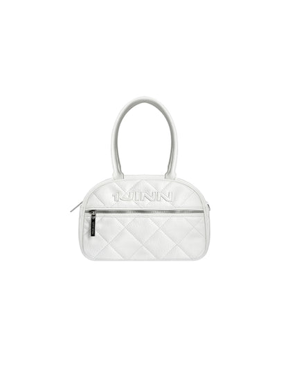 Color-block Quilted Boston Shoulder Bag