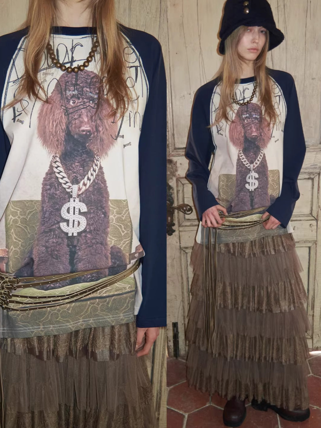 French Lace Layered Tulle Midi Skirt