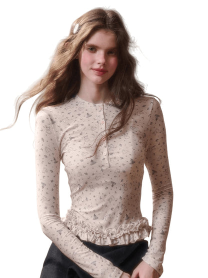 Little Velvet Bunny Printed Fitted T-Shirt