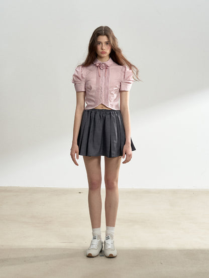 Puff Sleeve Striped Shirt
