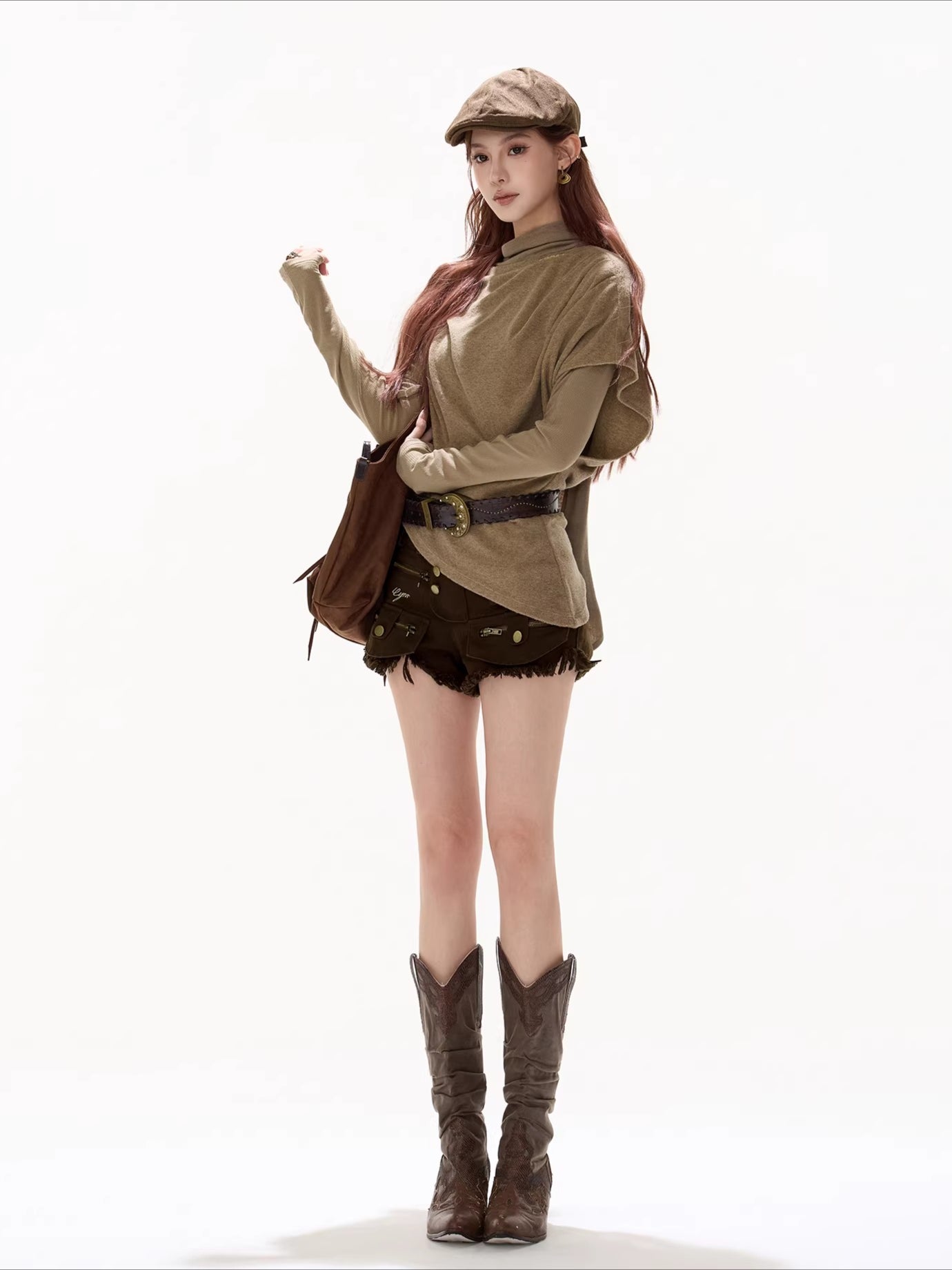 Relaxed Draped Batwing Knit Pullover