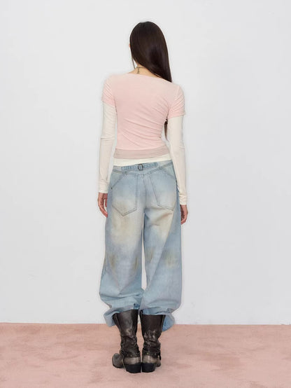 Faux Layered Long-Sleeve T-Shirt