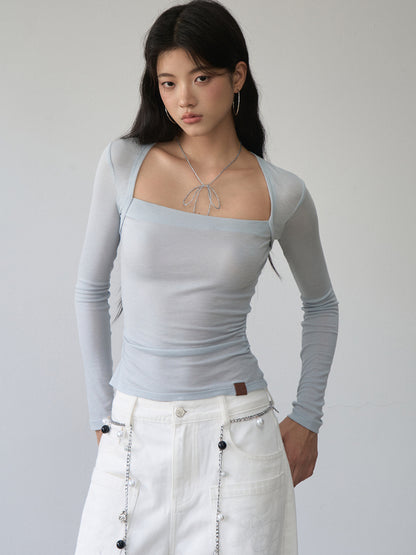 One-Shoulder Strapless Long-Sleeve Blouse - CHINASQUAD