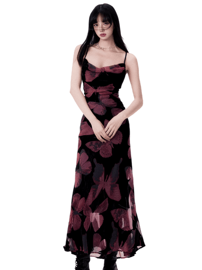 Backless New Chinese Slip Maxi Dress