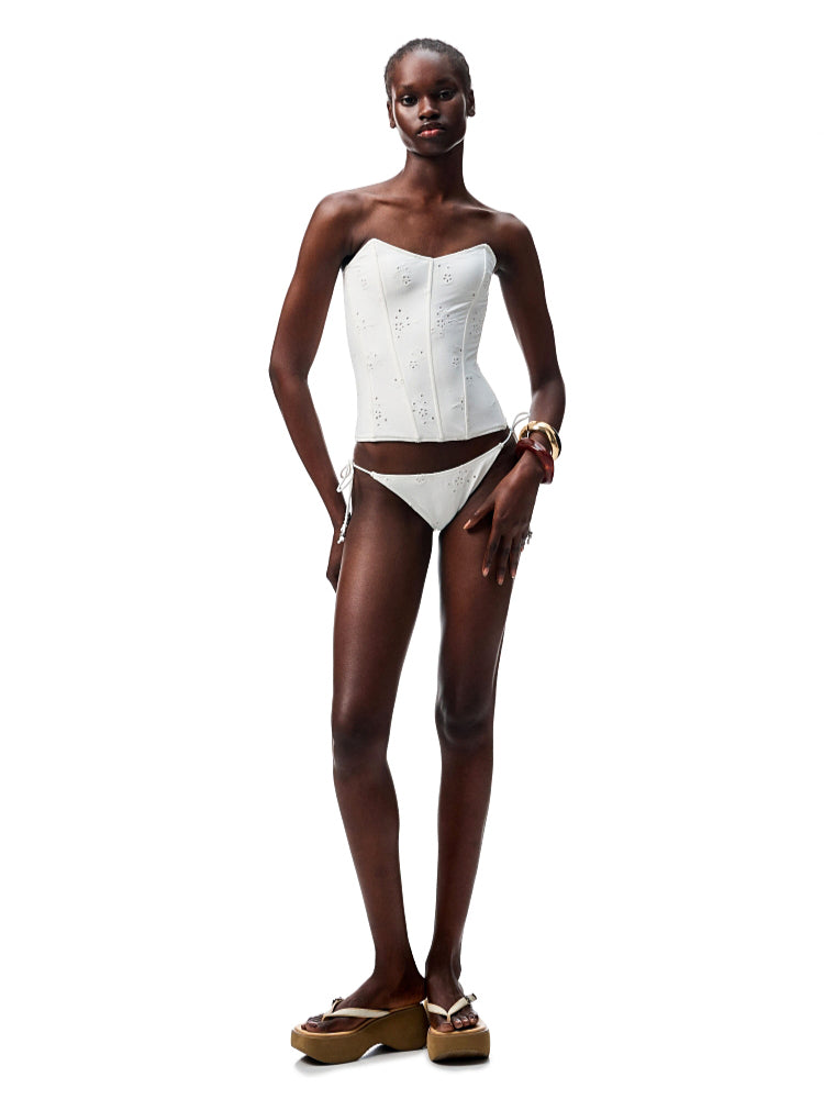 Jacquard Fishbone Strapless Sexy Swimsuit - CHINASQUAD
