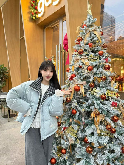 Lace-Trim Reversible Down Jacket