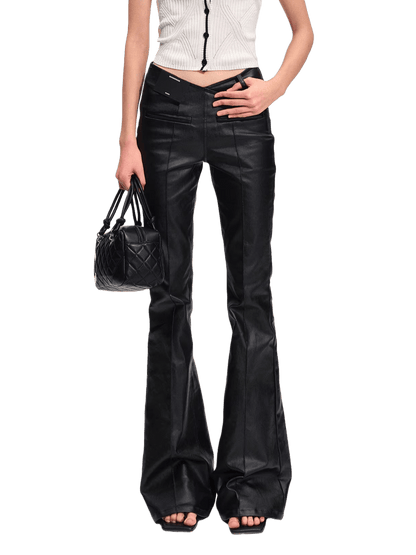 Stretch Denim V-Waist Micro-Flare Jeans