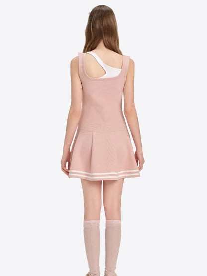 Cutout Pleated Cami Dress