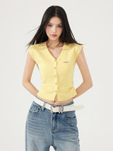 V-neck Pleated Knitted Top - CHINASQUAD