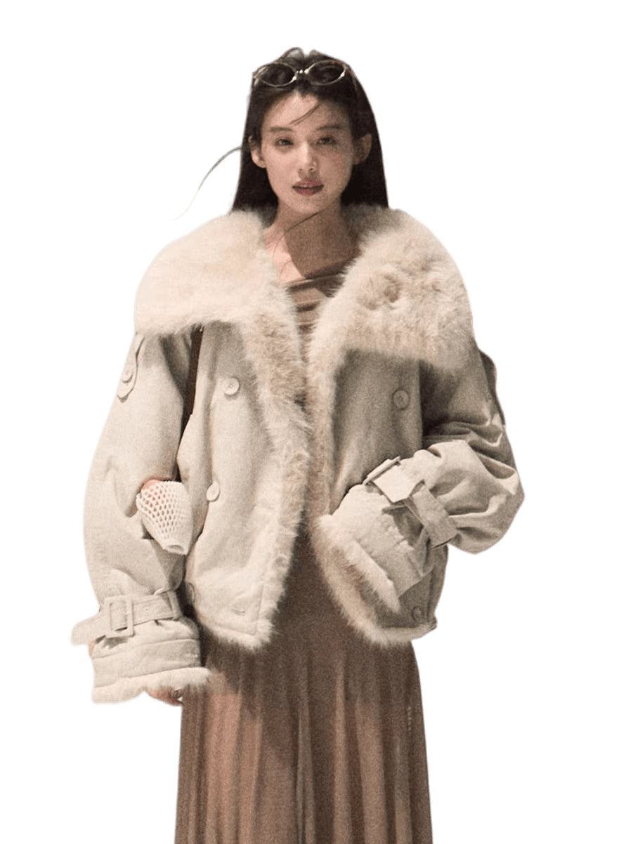 Fur-Collar Winter Parka Jacket
