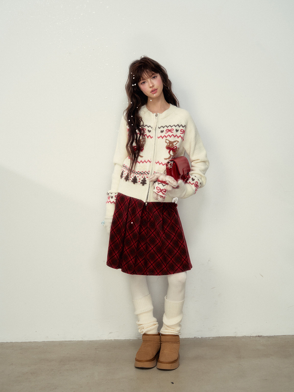 Fair Isle Deer Knit Cardigan