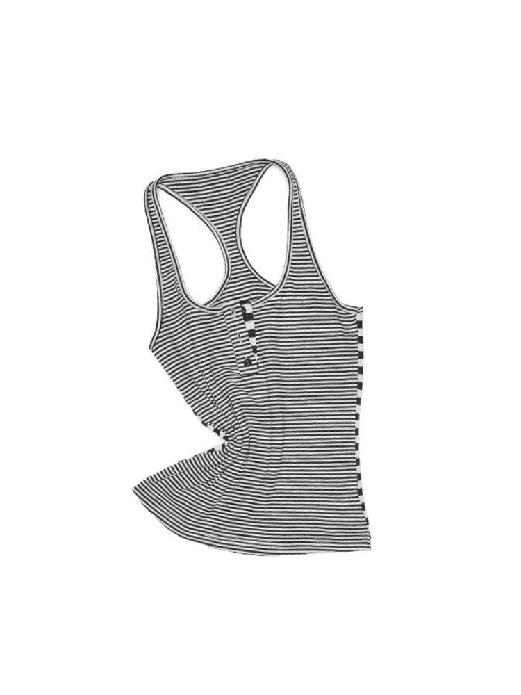 Polka Dot Stripe Double-Sided Tank Top - CHINASQUAD