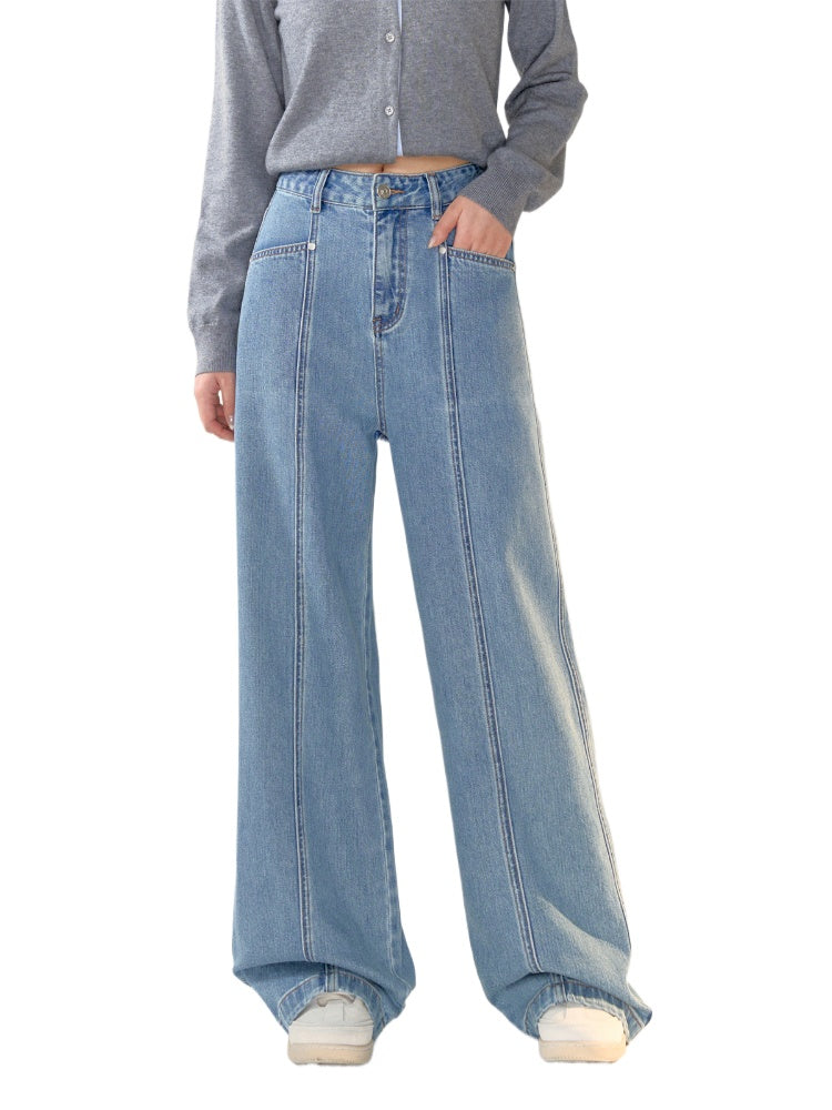 Line Divider Straight-leg Jeans