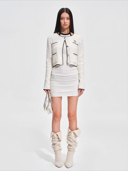 Wanderer Knight Cropped Cable-Knit Cardigan